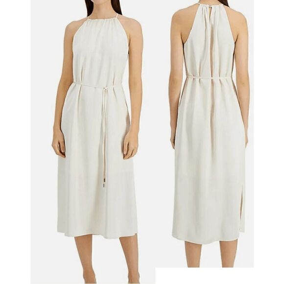 INC International Concepts Dresses & Skirts - INC Women's Satin Crepe High Halter Neckline Waist Tie Midi Dress Size 16